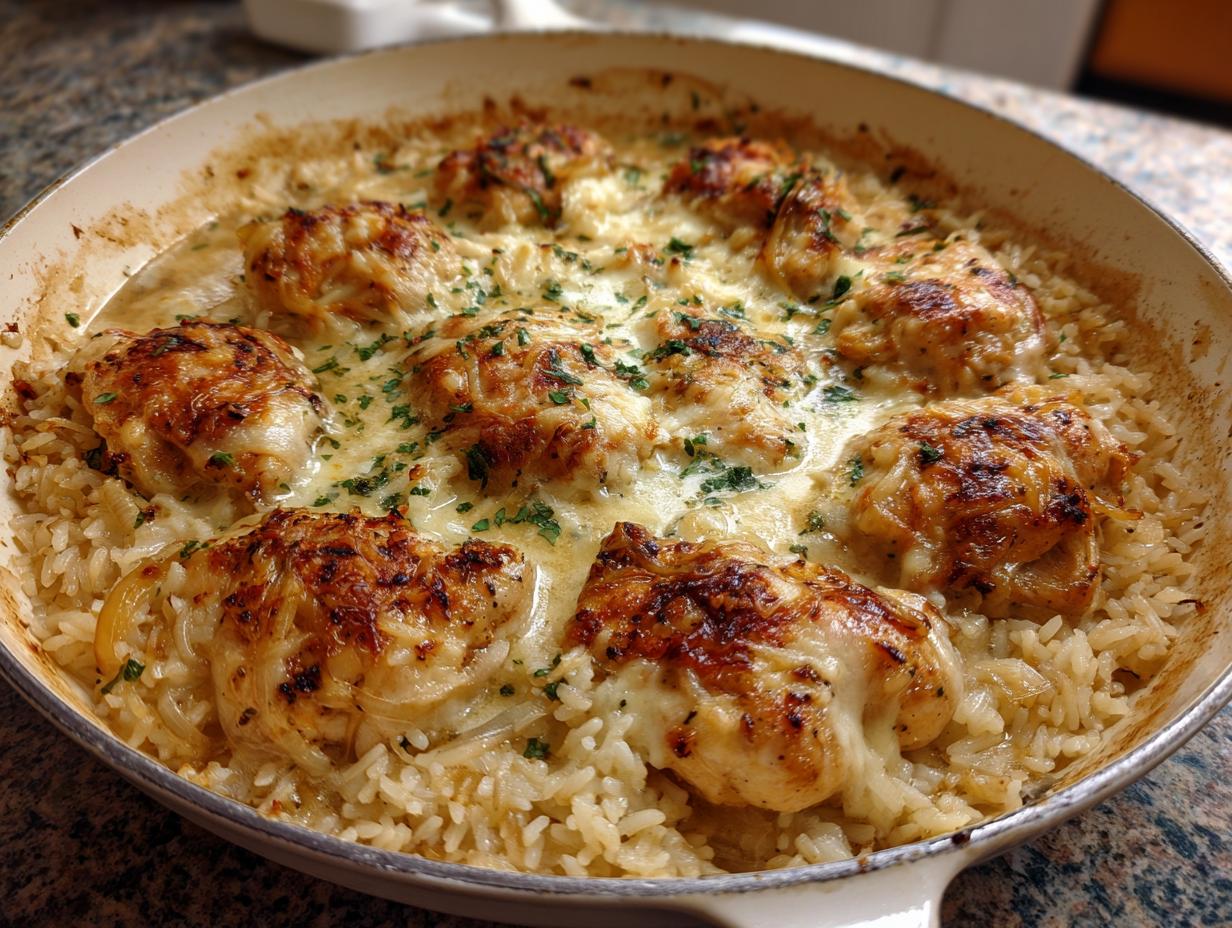 Creamy French Onion Chicken and Rice: 1 Pot Wonder You’ll Crave